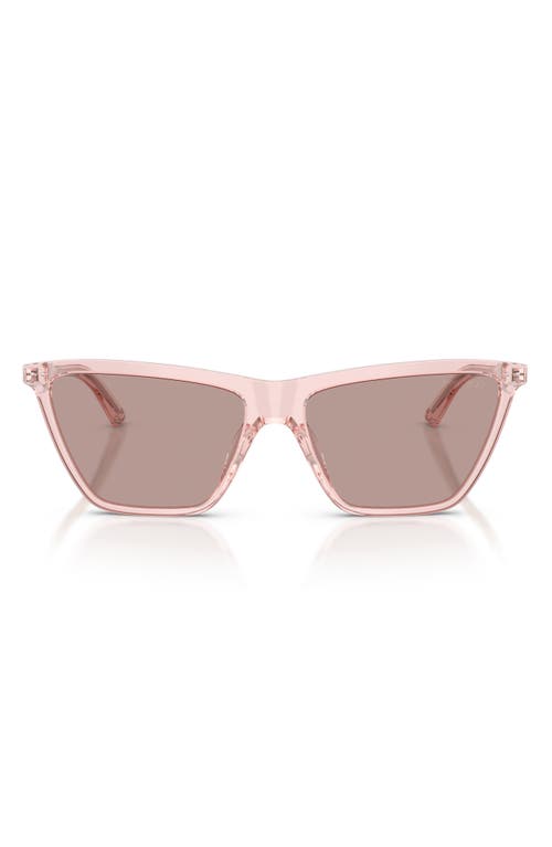 Jimmy Choo 56mm Cat Eye Sunglasses In Pink/purple Brown