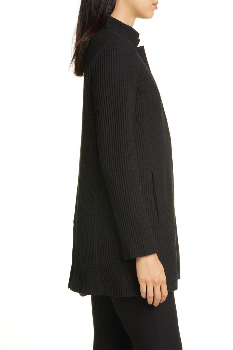 Grid Stretch Cotton & Tencel® Blend Jacket, Alternate, color, BLACK
