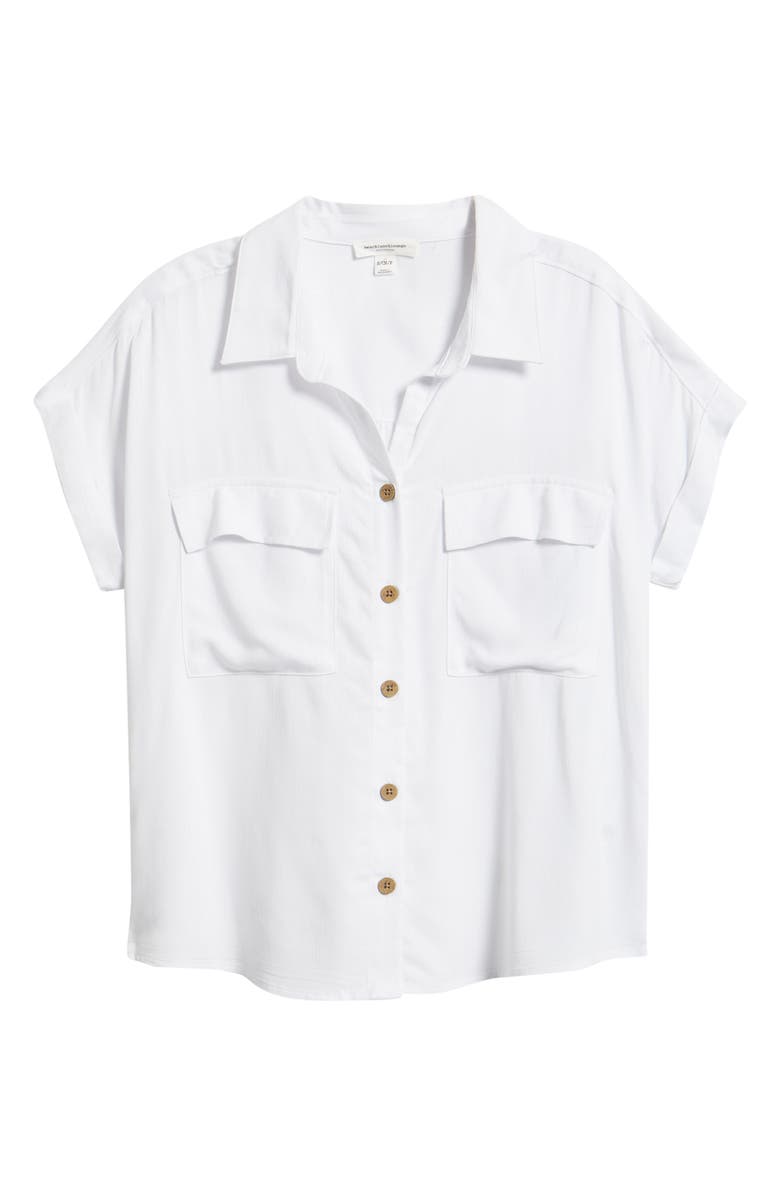beachlunchlounge Kiersten Short Sleeve Shirt, Main, color, White