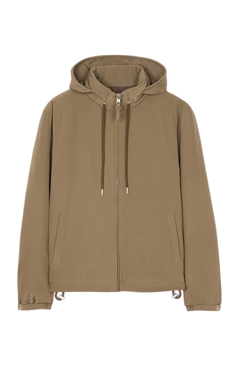SANDRO Zip-up hooded jacket, Alternate, color, Caramel