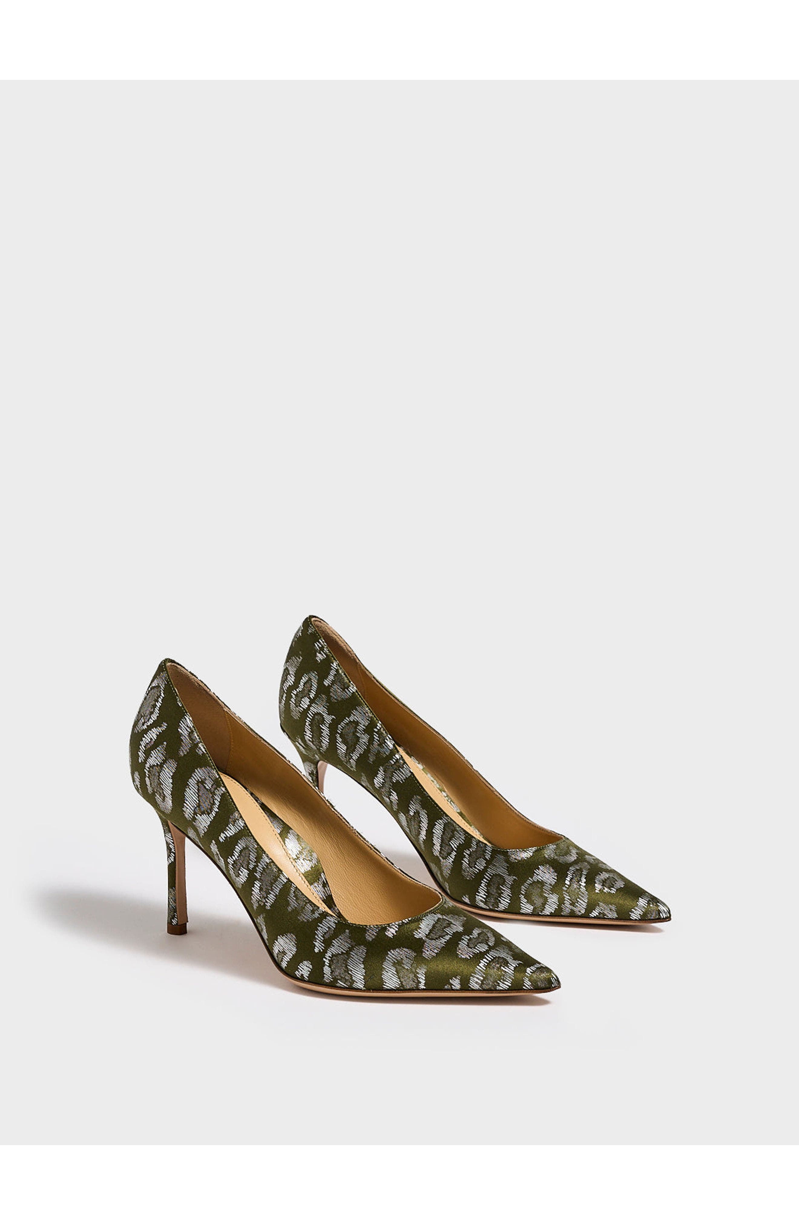 MARION PARKE Classic Pump 85 | Silk, Alternate, color, Green Leopard