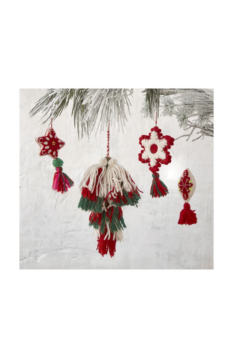 tag Multicolor Wool Tassel Swag Tree Ornaments Botanical Decor, Alternate, color, Multicolored