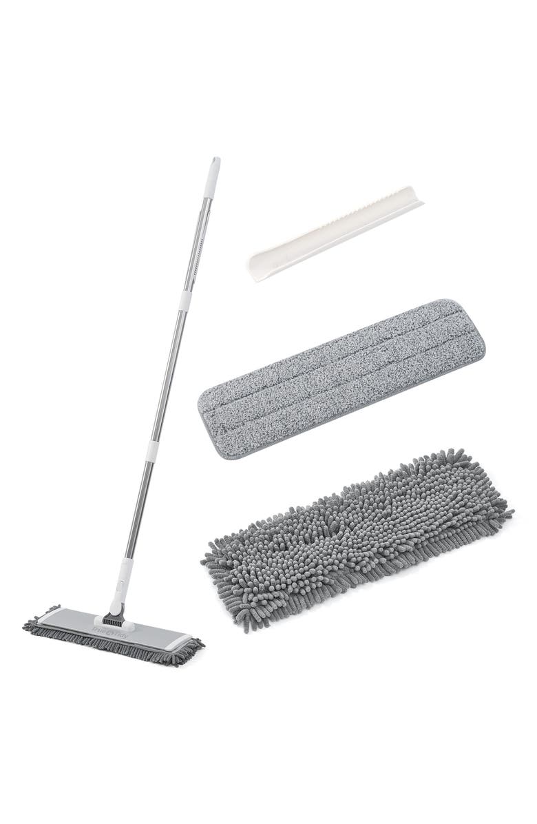 TRUE AND TIDY Heavy Duty Wet & Dry Sweeper Mop, Main, color, Silver/ Gray