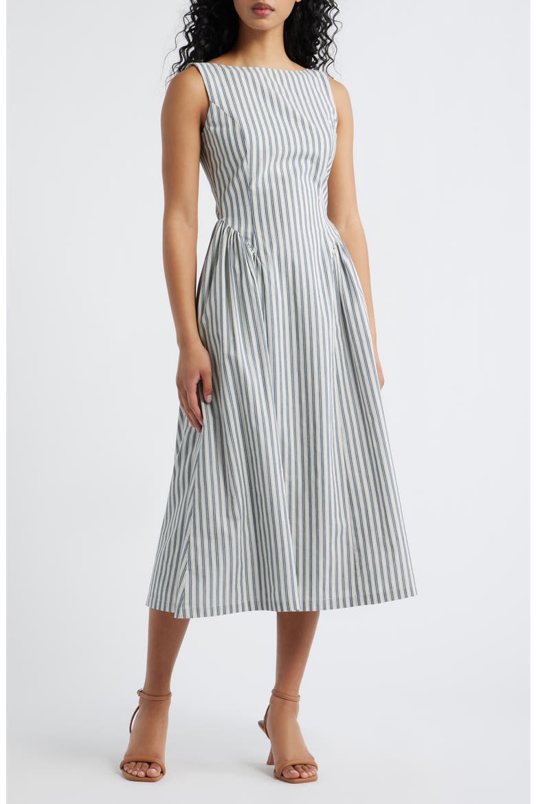 midi striped dress for women English Factory
