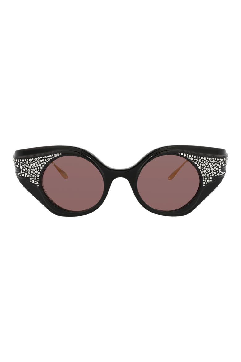 45mm Cat Eye Sunglasses (Limited Edition), Main, color, BLACK GOLD BROWN