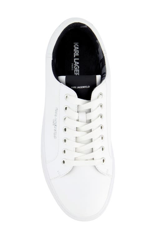 Karl Lagerfeld Leather Low Top Sneaker In White