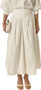 English Factory Pearly Bead Poplin Maxi Skirt