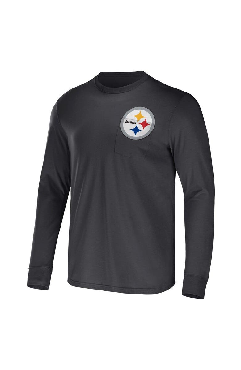 NFL X DARIUS RUCKER Men's NFL x Darius Rucker Collection by Fanatics Black Pittsburgh Steelers Team Long Sleeve Pocket T-Shirt, Alternate, color, Black