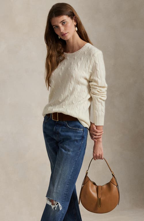 Polo Ralph Lauren Small Sport Calf Leather Shoulder Bag In Brown