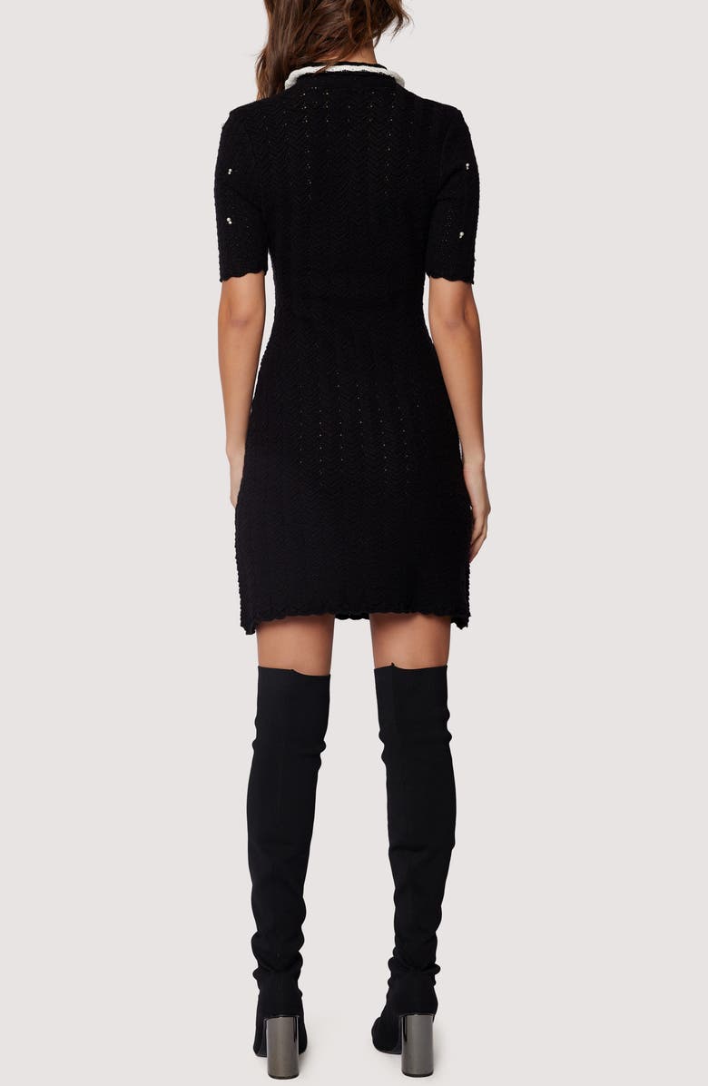 Lost + Wander Perla Imitation Pearl Minidress, Alternate, color, Black