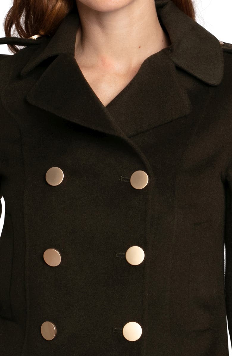 Belle & Bloom Love Me Now Double Breasted Crop Coat, Alternate, color, Military