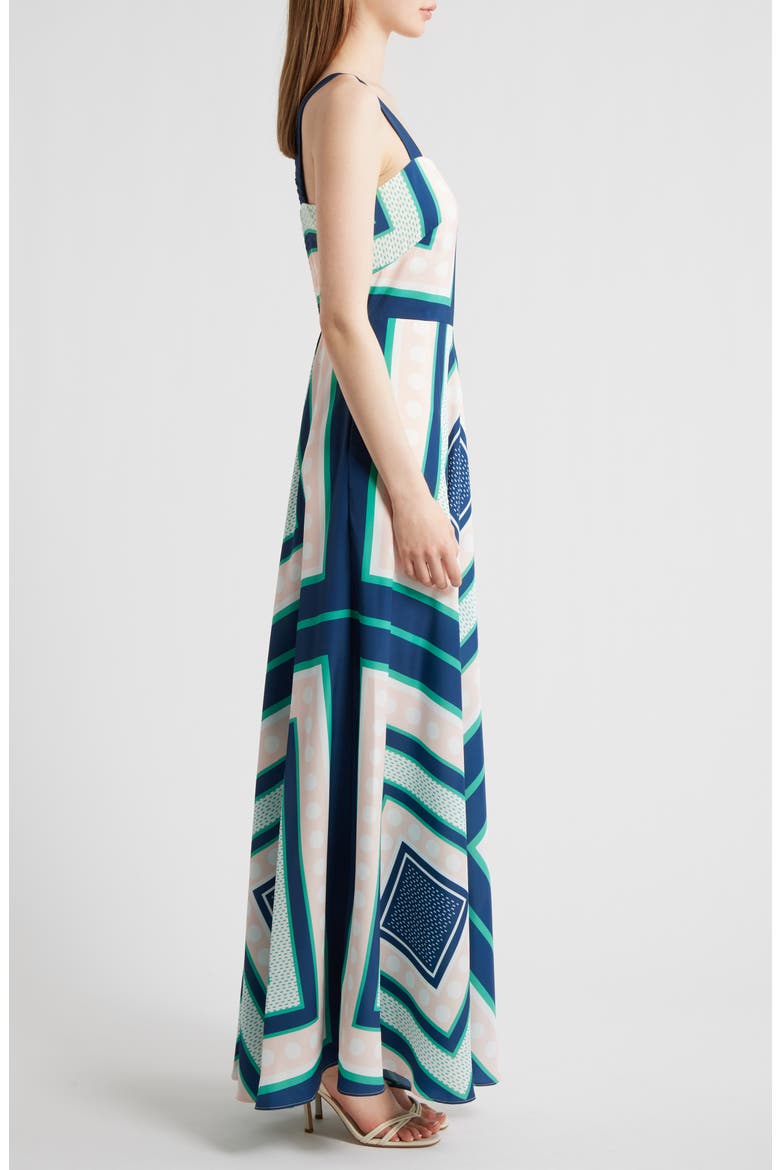 Geometric Maxi Sundress, Alternate, color, GREEN