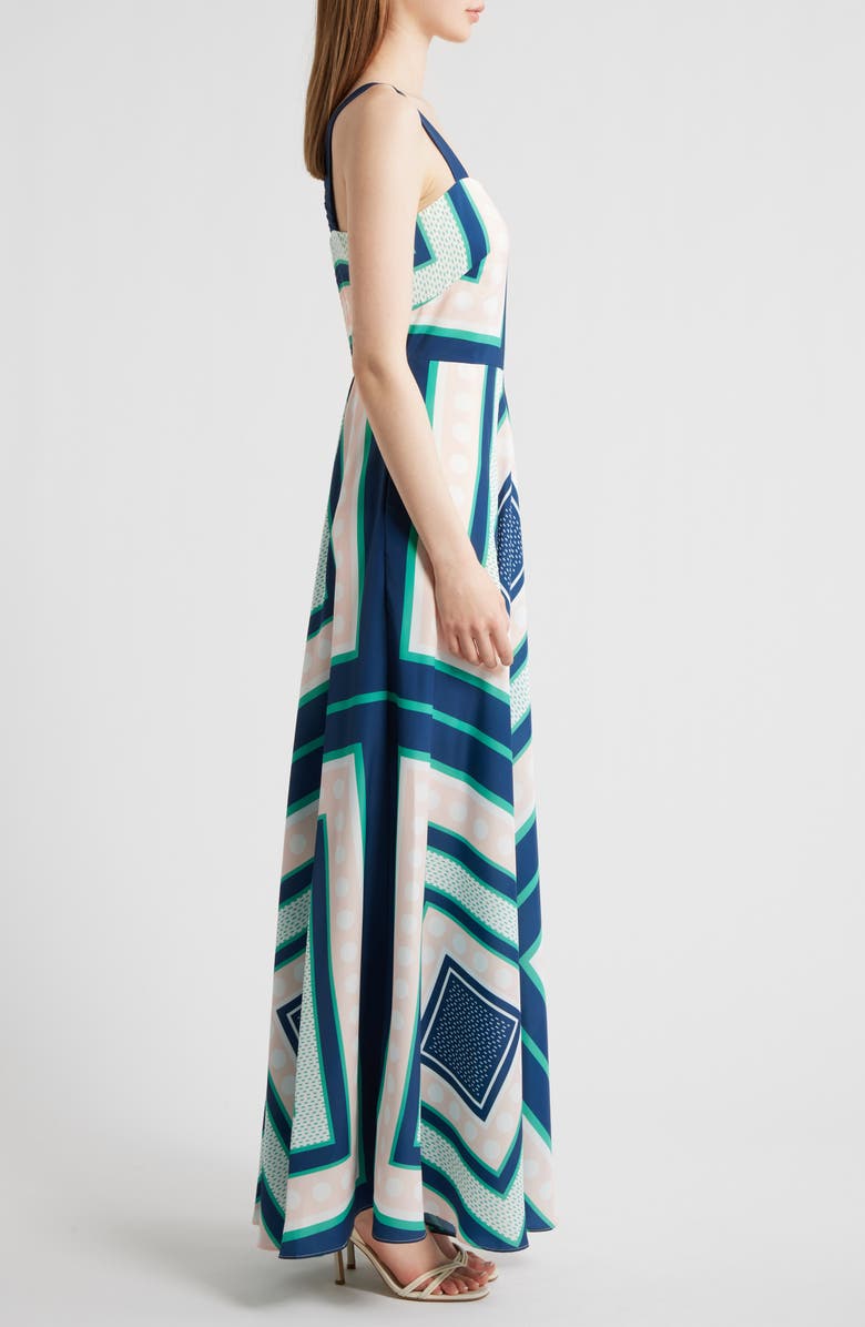 Eliza J Geometric Maxi Sundress, Alternate, color, Green