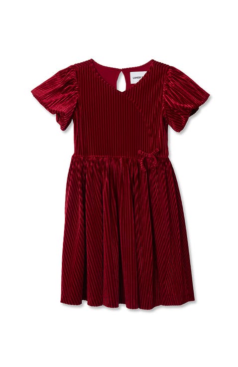 Girls Bubble Short Sleeve Velour Dress