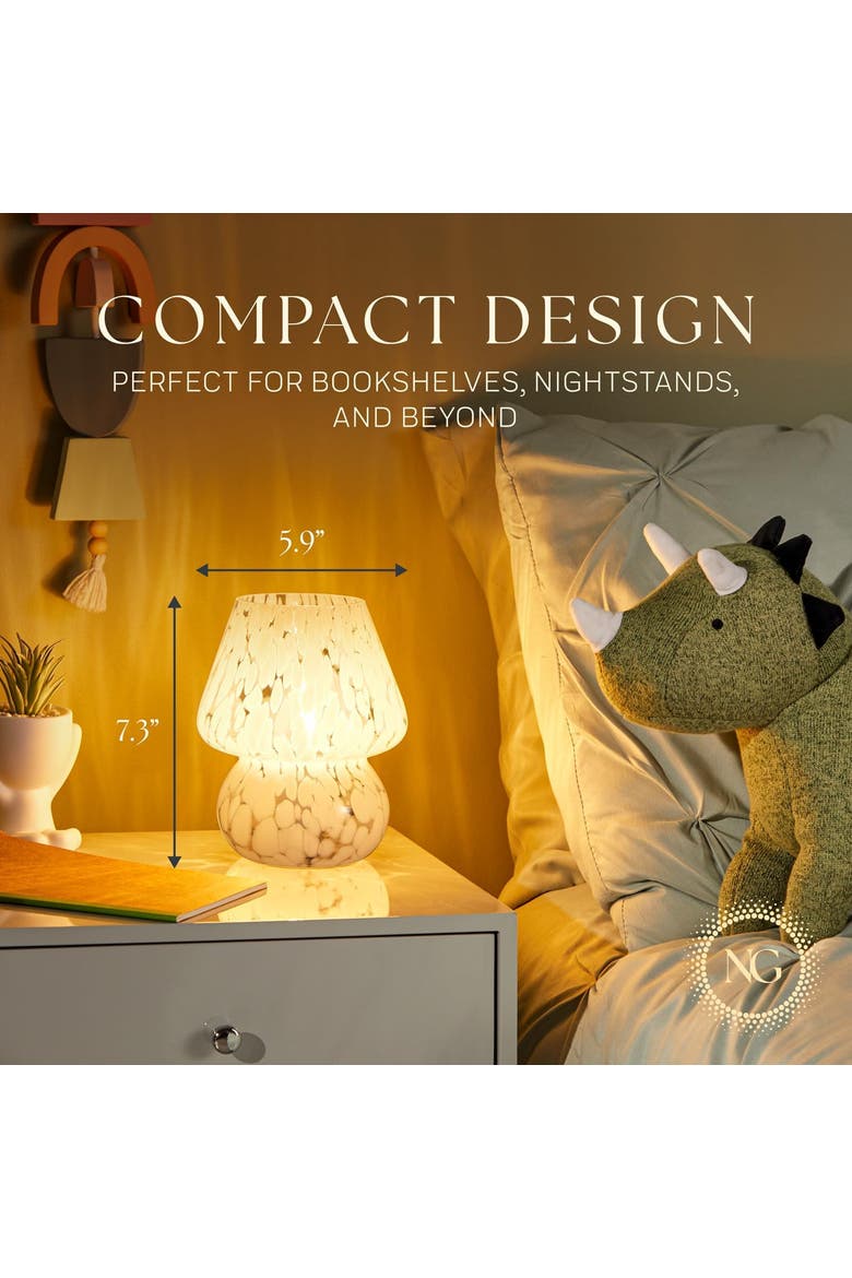 Mushroom LED Lamp,  Modern Dimmable E26 Socket, Alternate, color, White Marbled