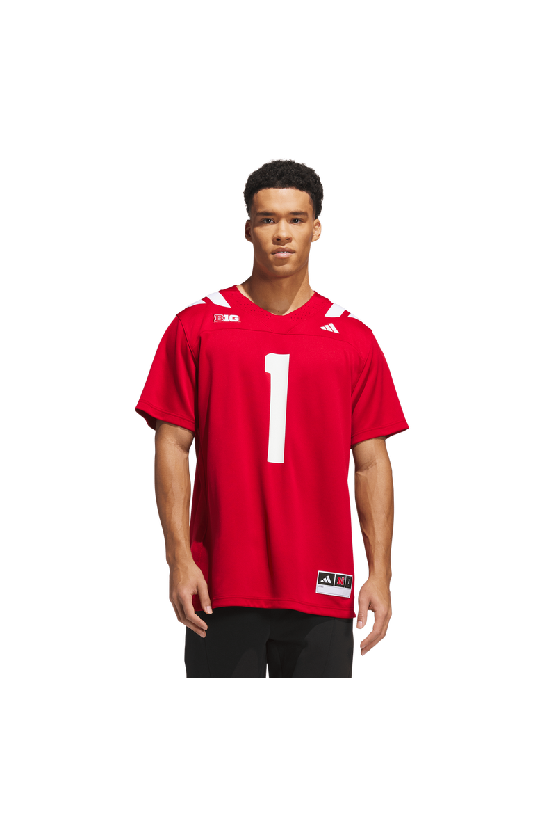 Men's adidas #1 Scarlet Nebraska Huskers Home Premier Jersey, Main, color, Scarlet