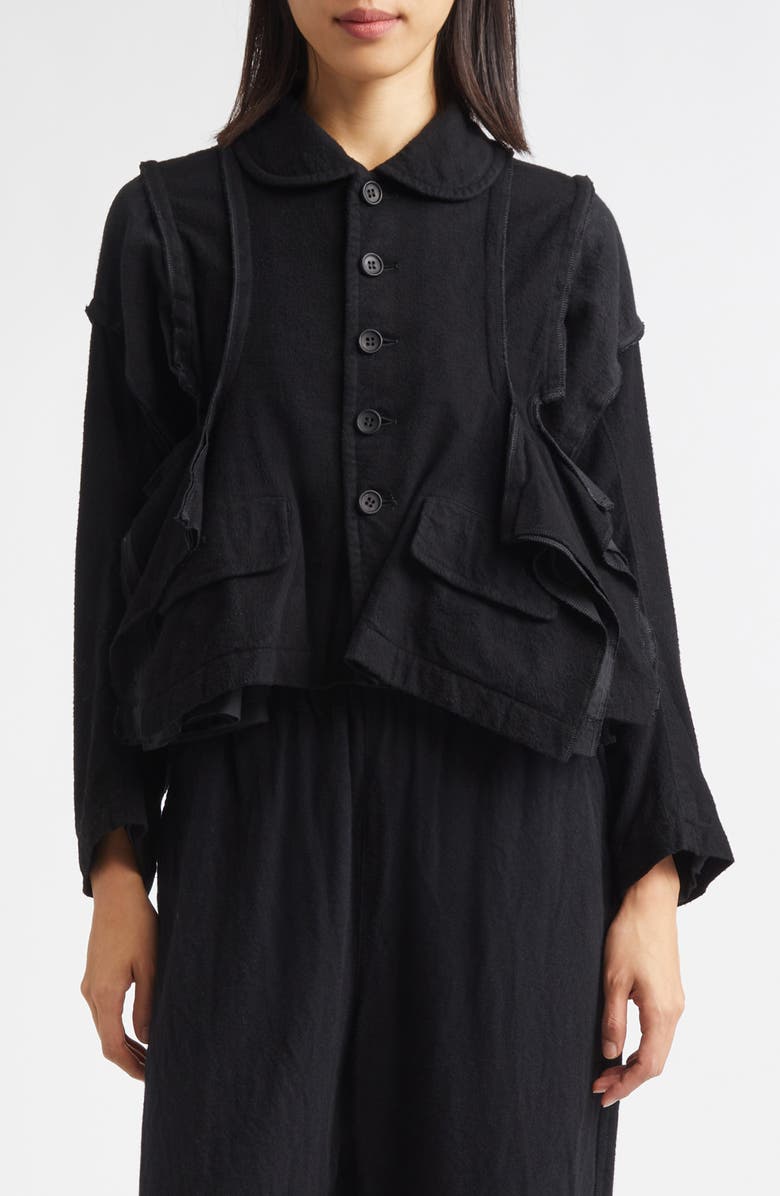 Tao Comme des Garçons Deconstructed Garment Dyed Jacket, Main, color, Black