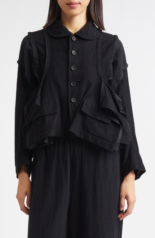 Tao Comme Des Garçons Deconstructed Garment Dyed Jacket In Black