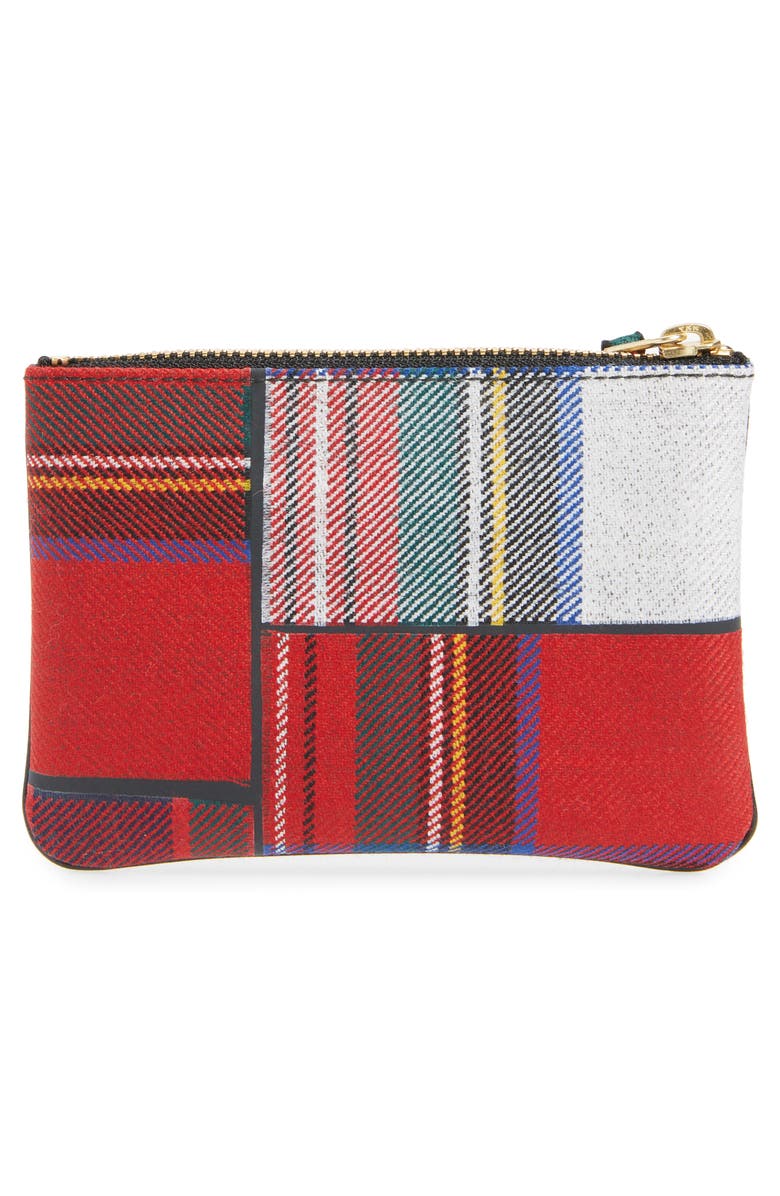Comme des Garçons Wallets Small Tartan Patchwork Wool Pouch, Alternate, color, 