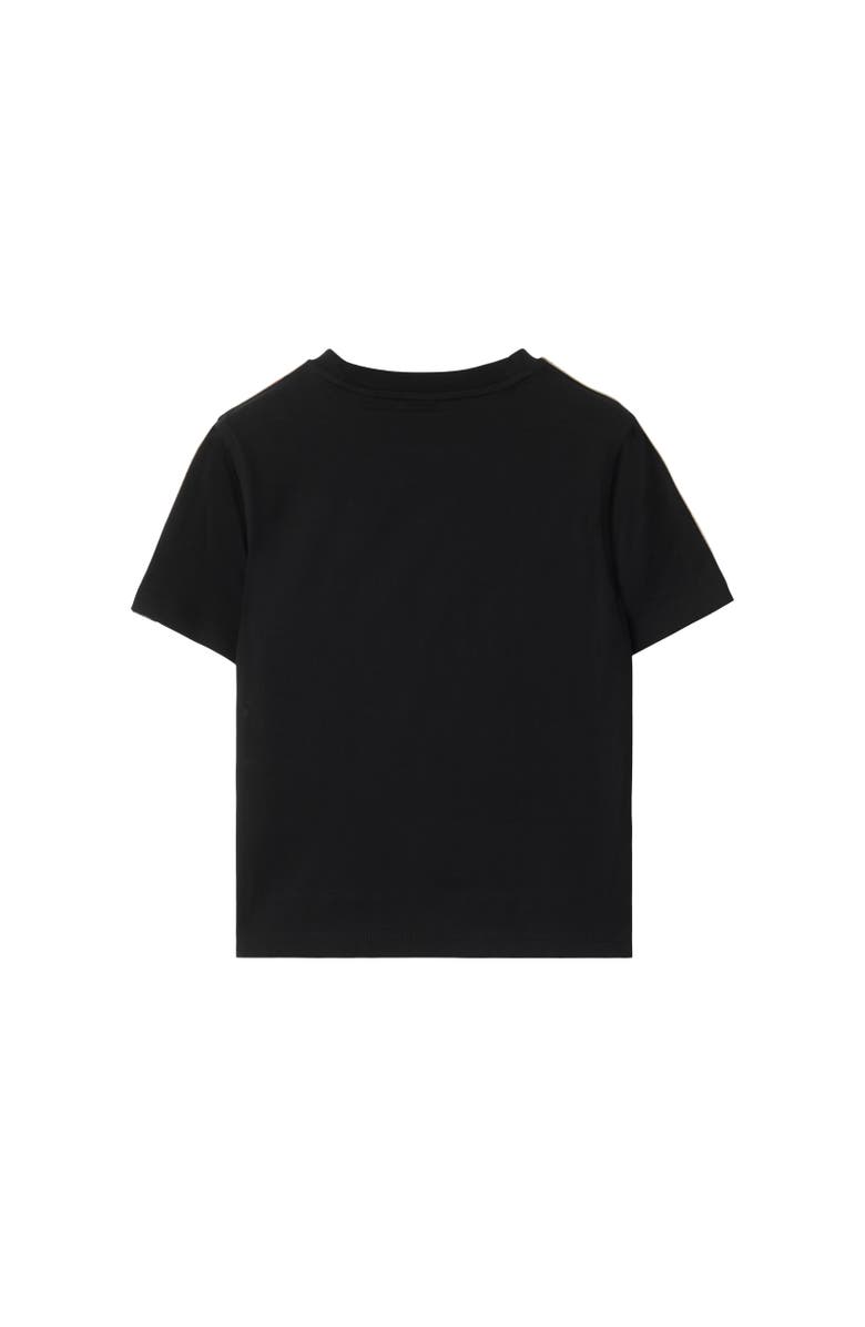 Burberry Check Trim Cotton T-shirt, Alternate, color, Black