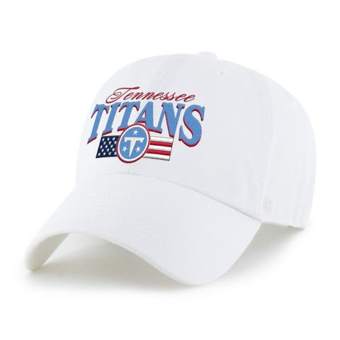 Men's '47 White Tennessee Titans American Flag Clean Up Adjustable Hat