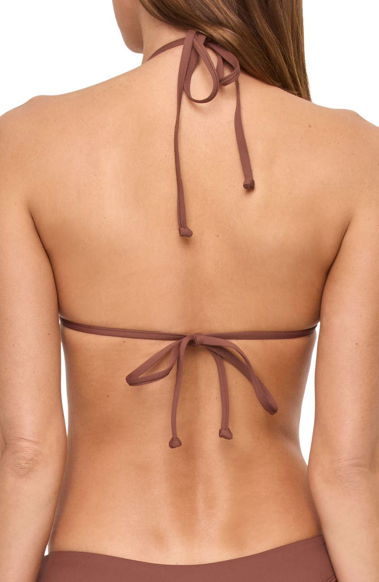 LSPACE Sienna Fringe Triangle Bikini Top, Alternate, color, Cafe