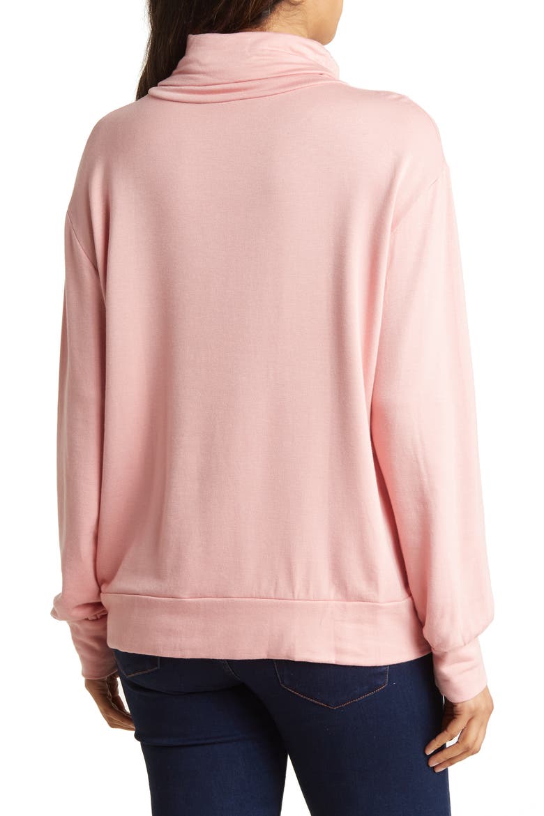 Turtleneck Banded Sweater, Alternate, color, GOSSAMER PINK