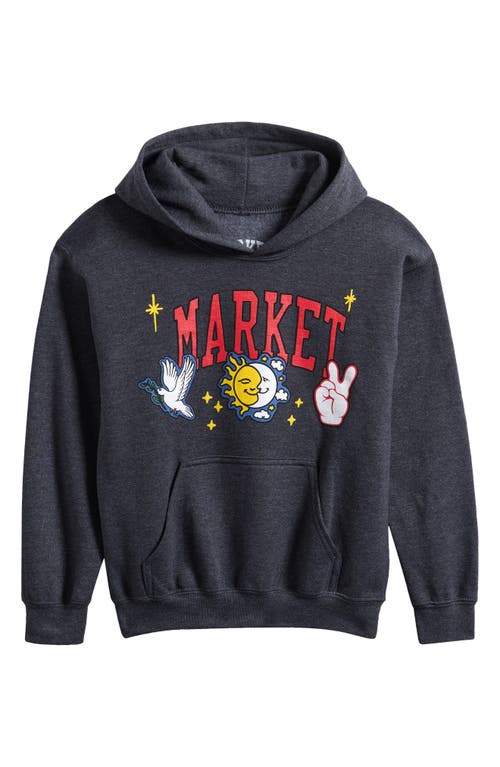 Shop Market Kids' Insightful Spirit Graphic Hoodie In Washed-black