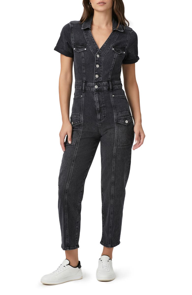 PAIGE Alexis Barrel Cargo Denim Jumpsuit, Main, color, 