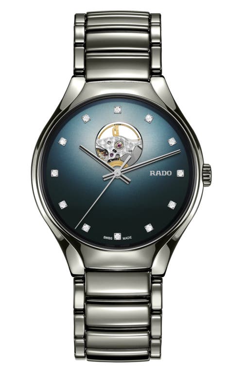 Rado True Secret Diamond Ceramic Bracelet Watch, 40mm