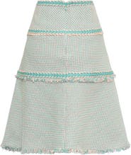 Maison Common Tweed Skirk With Patch Pockets And Trimming