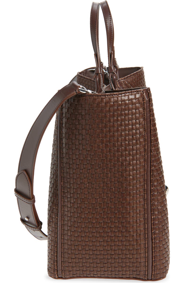 Jacquemus The Marino Woven Faux Leather Horizontal Shopper Bag, Alternate, color, Dark Brown
