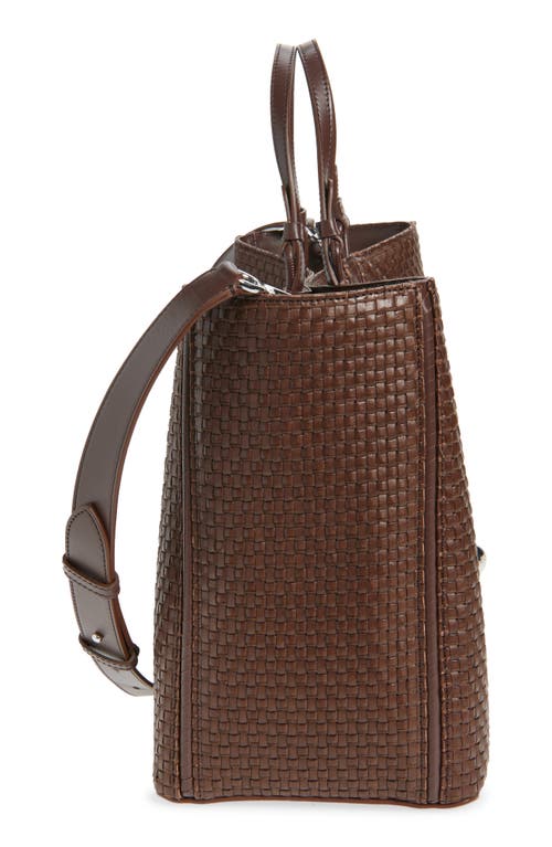 Jacquemus The Marino Woven Faux Leather Horizontal Shopper Bag In Dark Brown