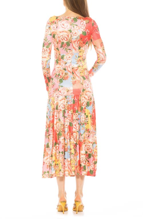 Alexia Admor Khaite Long Sleeve Midi Dress In Floral Multi