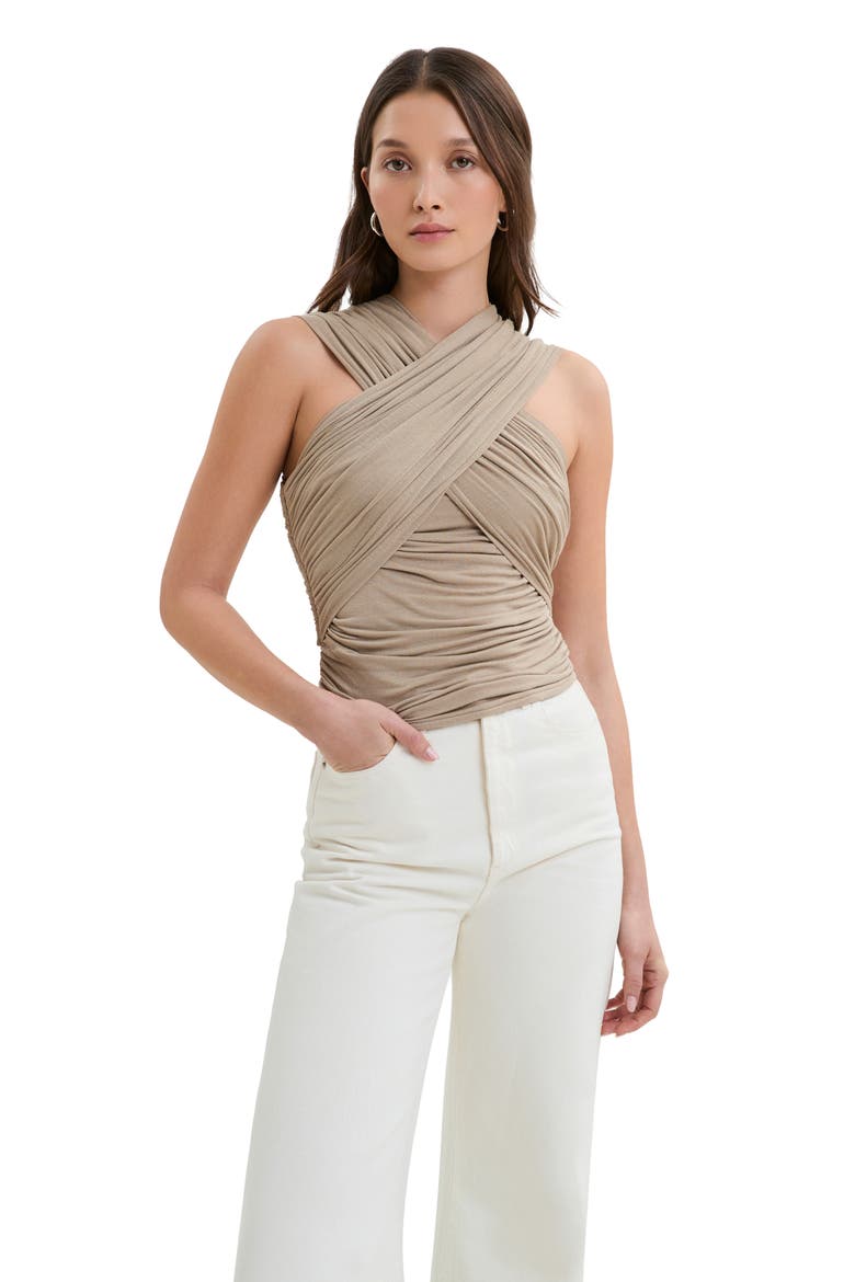 Alyssa Infinity Off the Shoulder Top, Alternate, color, SAND