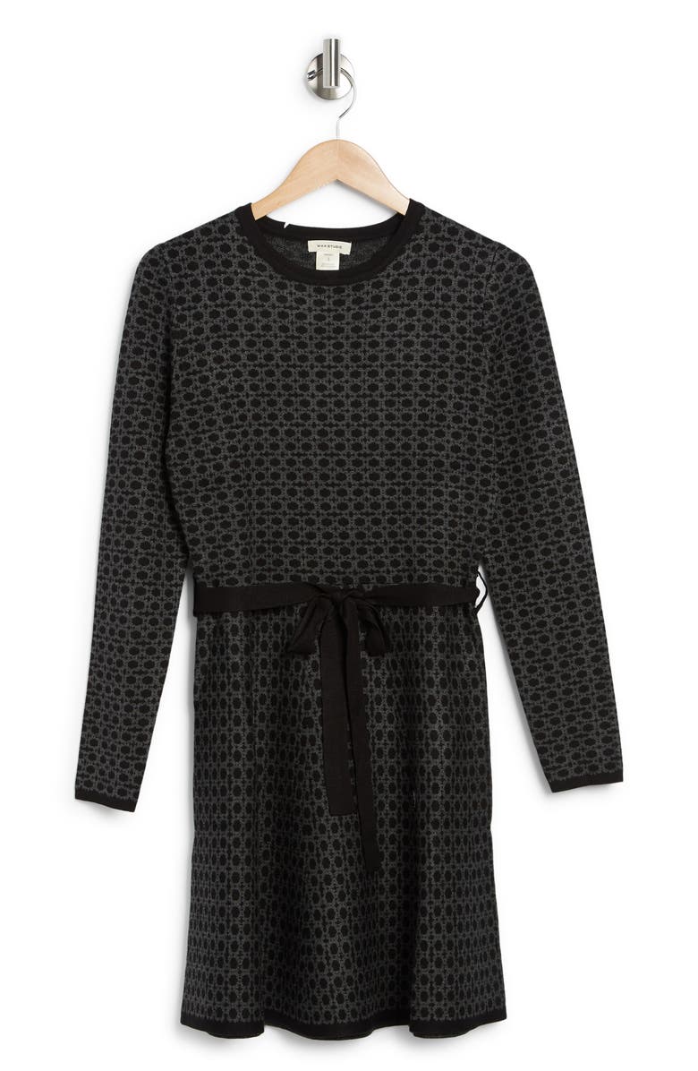 MAX STUDIO Long Sleeve Fit & Flare Sweater Dress, Alternate, color, 