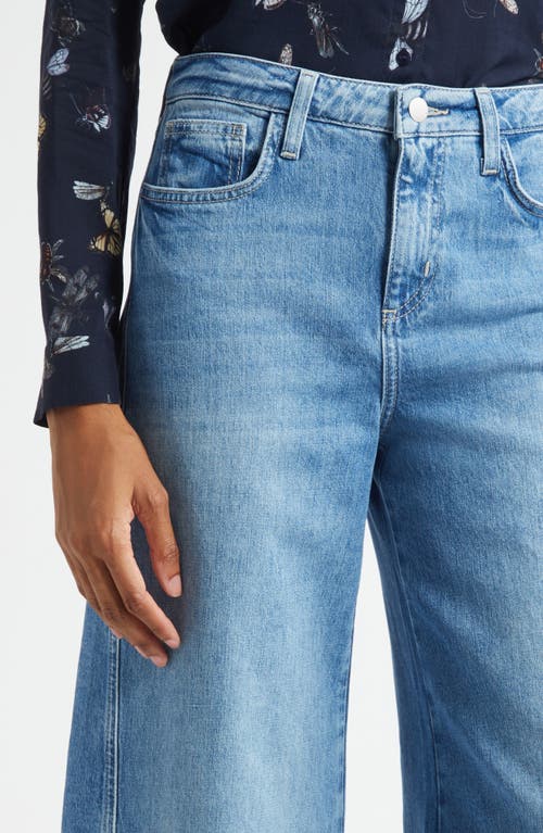 L'agence Beau Seamed High Waist Wide Leg Jeans In Blue