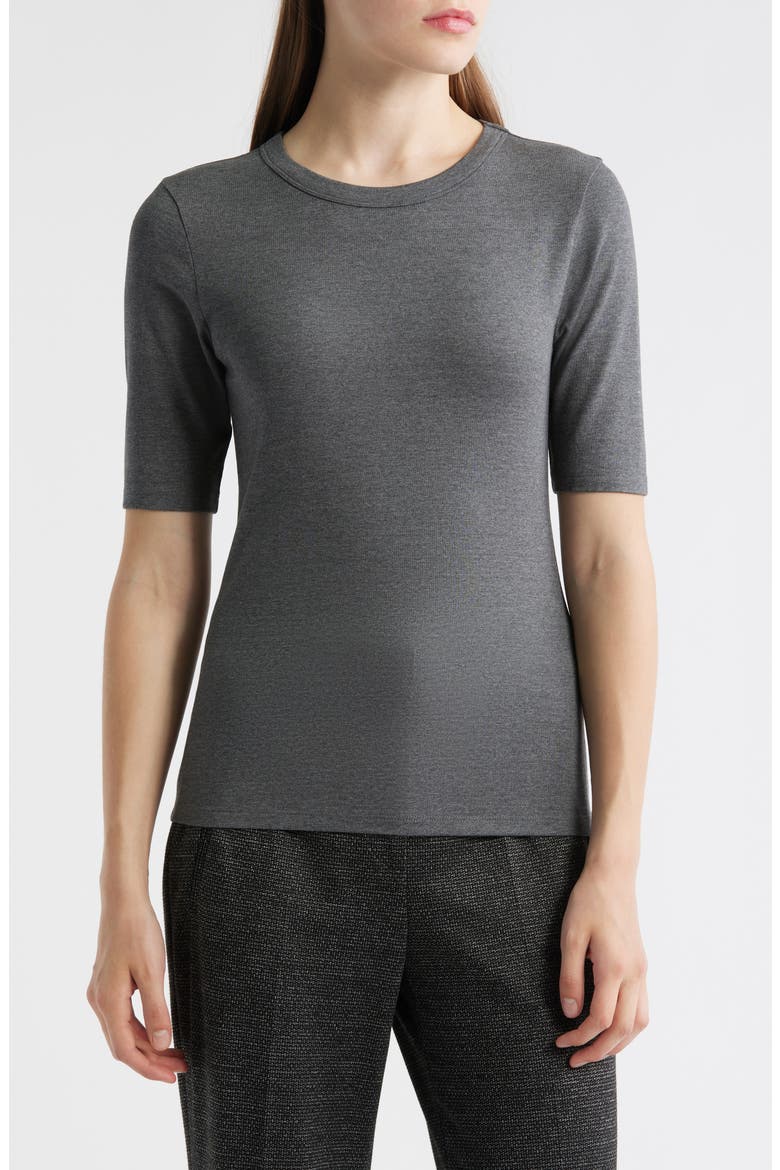 Efita Short Sleeve T-Shirt, Main, color, WALNUT ASH MELANGE