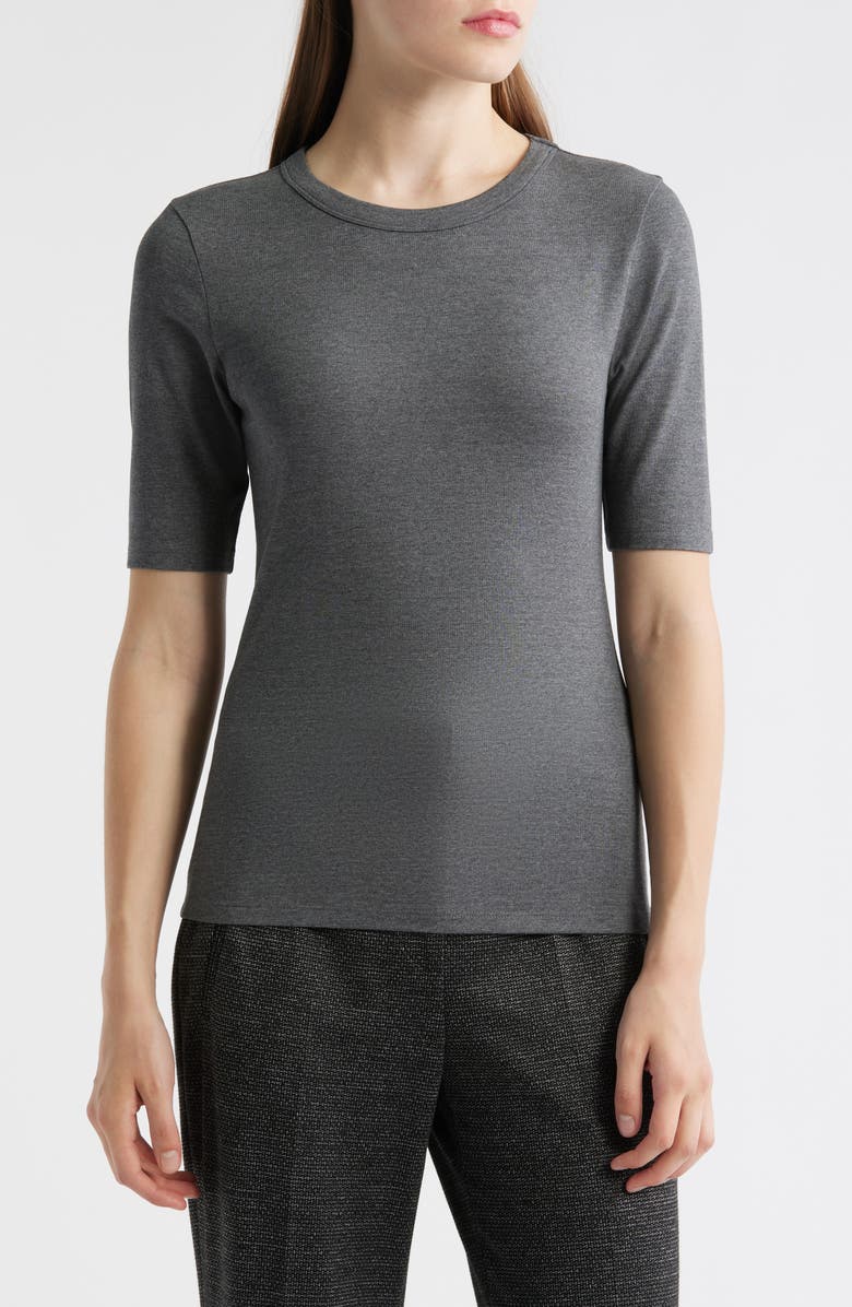 BOSS Efita Short Sleeve T-Shirt, Main, color, Walnut Ash Melange