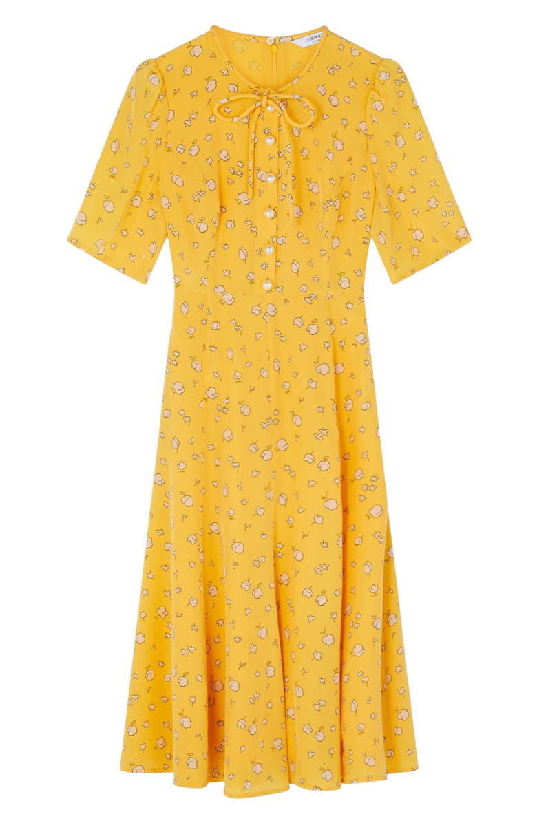 LK Bennett Montana A-Line Silk Dress, Alternate, color, Yellow