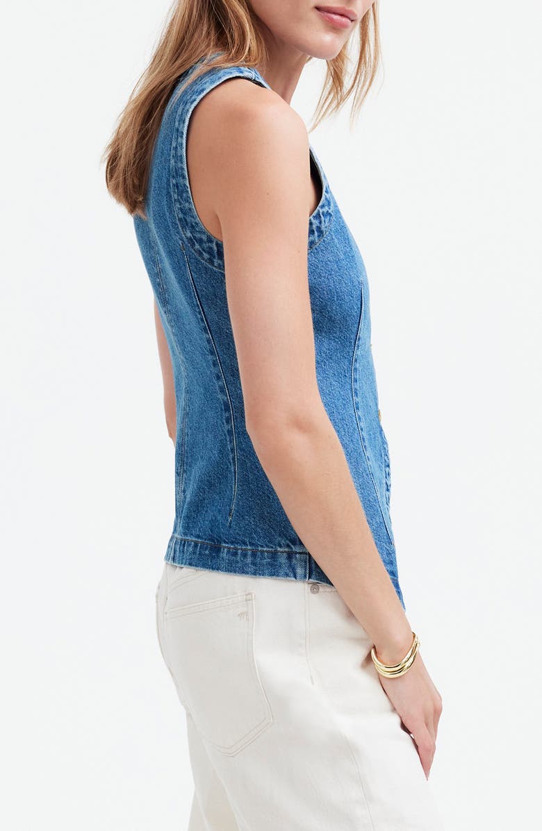 Madewell Crewneck Denim Vest, Alternate, color, 