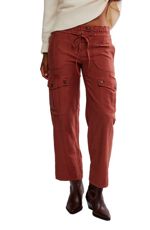 Free People Park Ave Cotton Cargo Pants In Brown