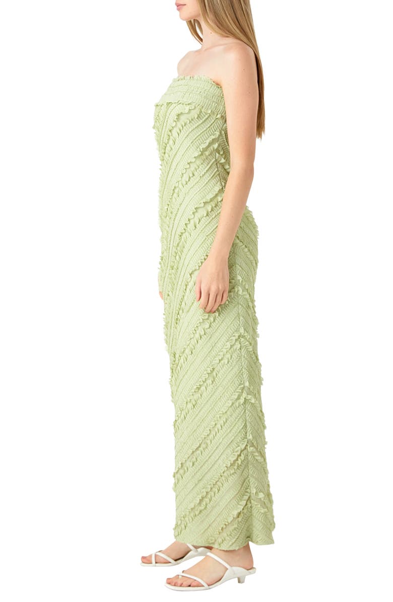 Endless Rose Ruffle Strapless Maxi Dress, Alternate, color, Pistachio