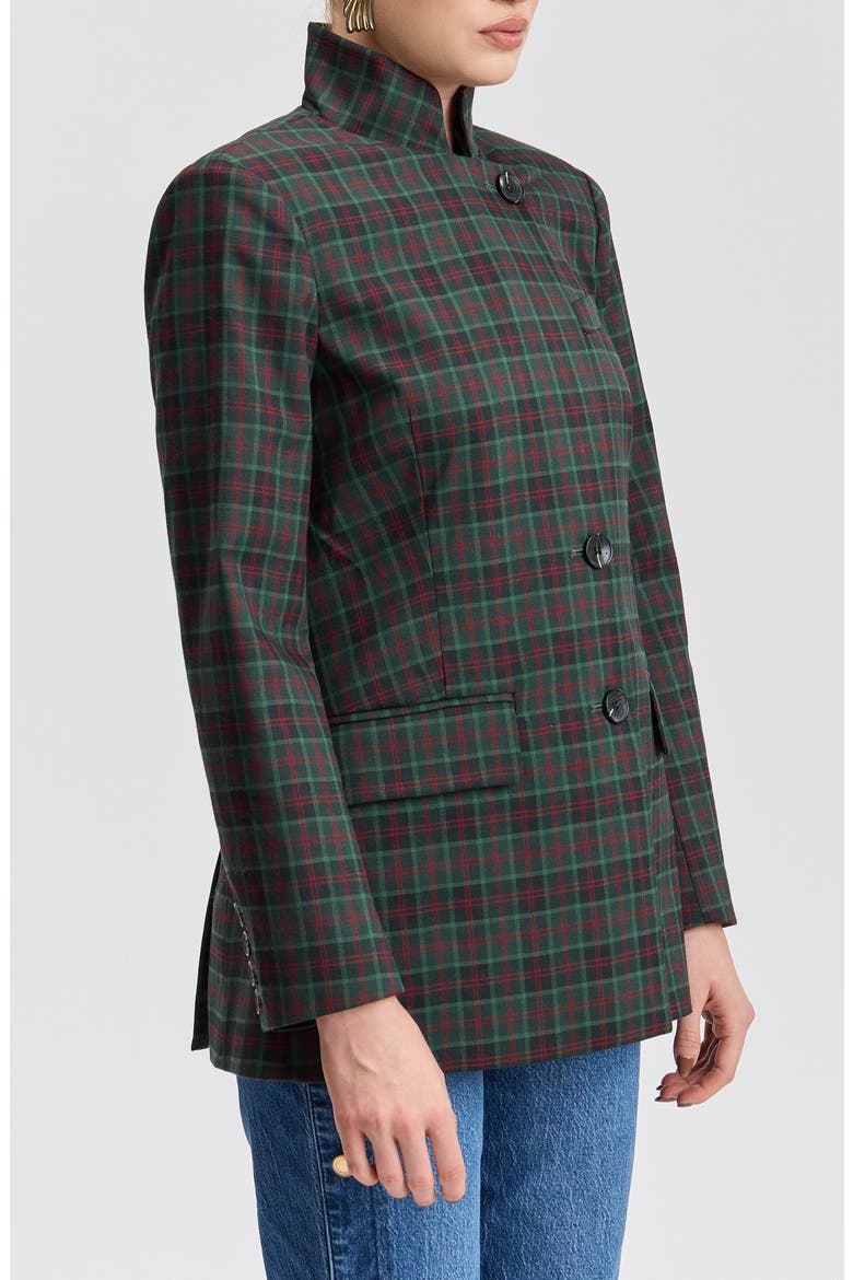 Check Boxy Blazer, Alternate, color, GREEN/ RED PLAID