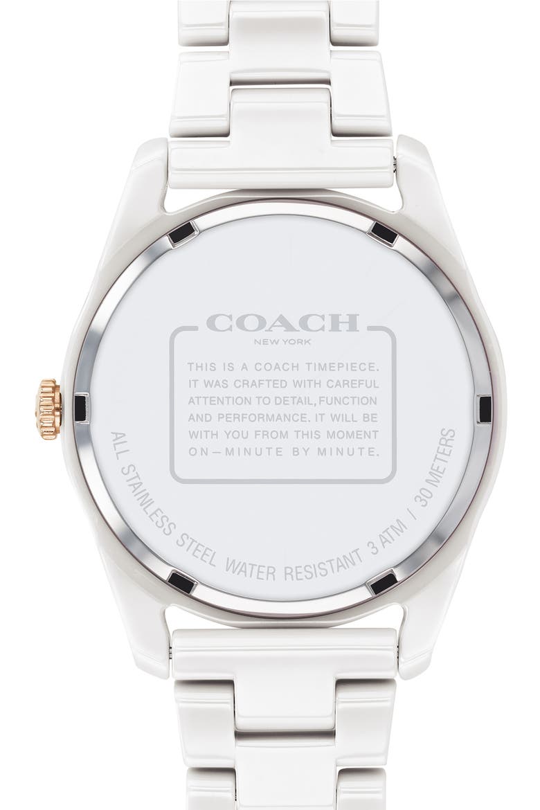 Preston Ceramic Bracelet Watch, 36mm, Alternate, color, WHITE