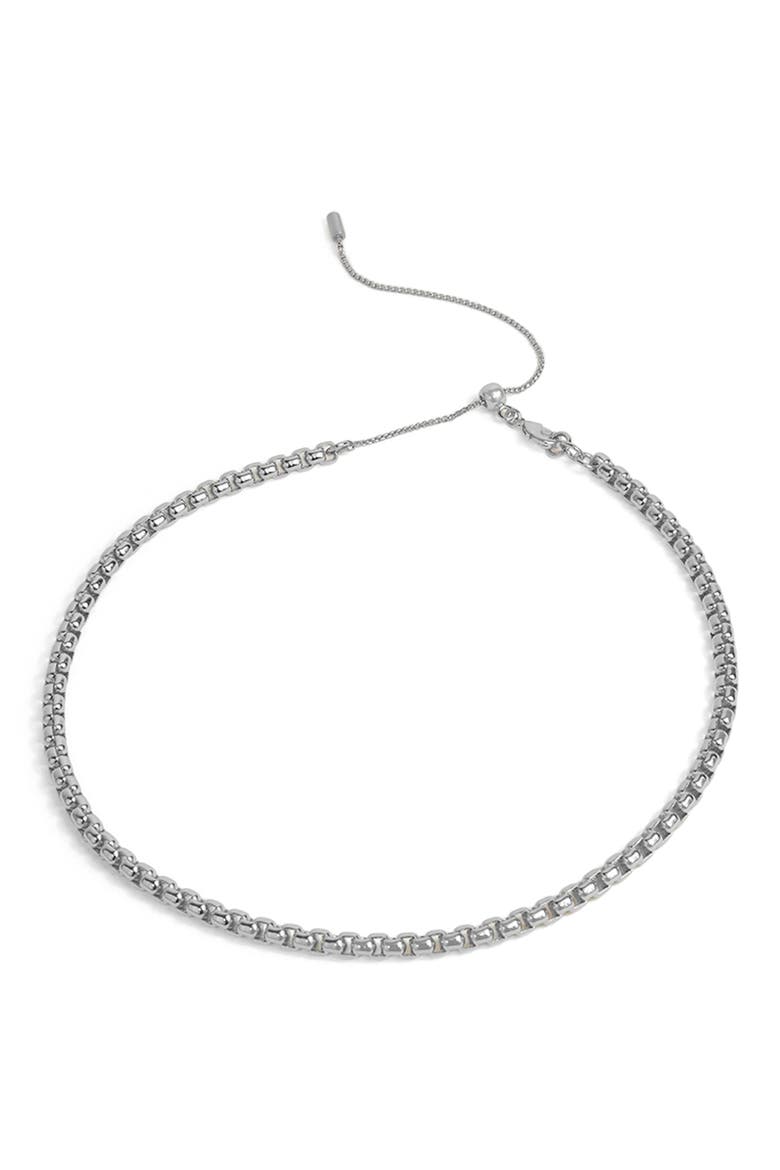Softbox Chain Necklace, Alternate, color, SILVER