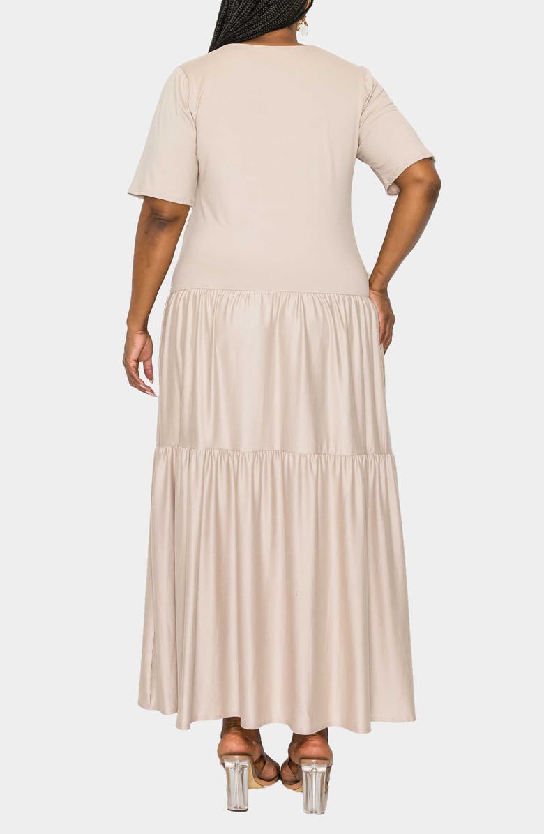 L I V D Jourdan Tiered Maxi Dress, Alternate, color, Taupe Dusty