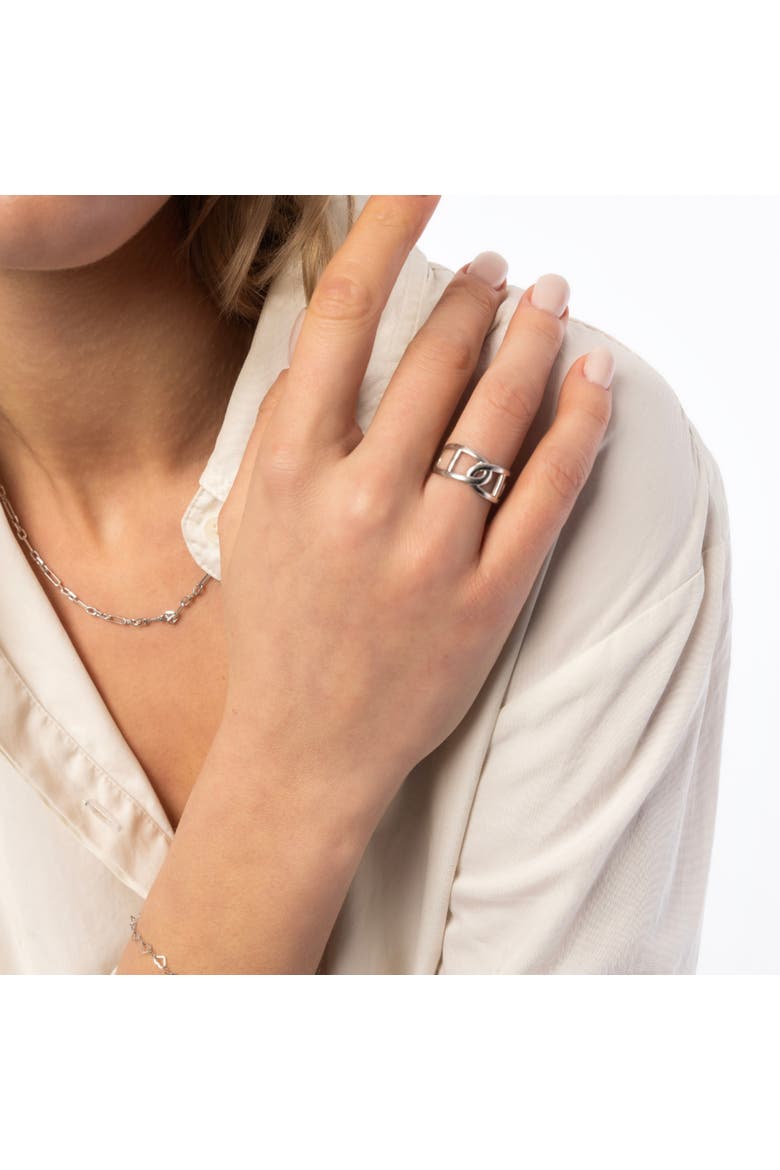 Large Chain Ring Sterling Silver, Alternate, color, Silver