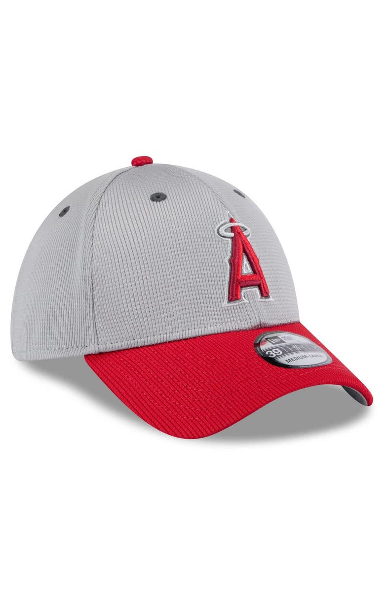 New Era Men's New Era Gray/Red Los Angeles Angels 2025 Batting Practice 39THIRTY Flex Hat, Alternate, color, Gray
