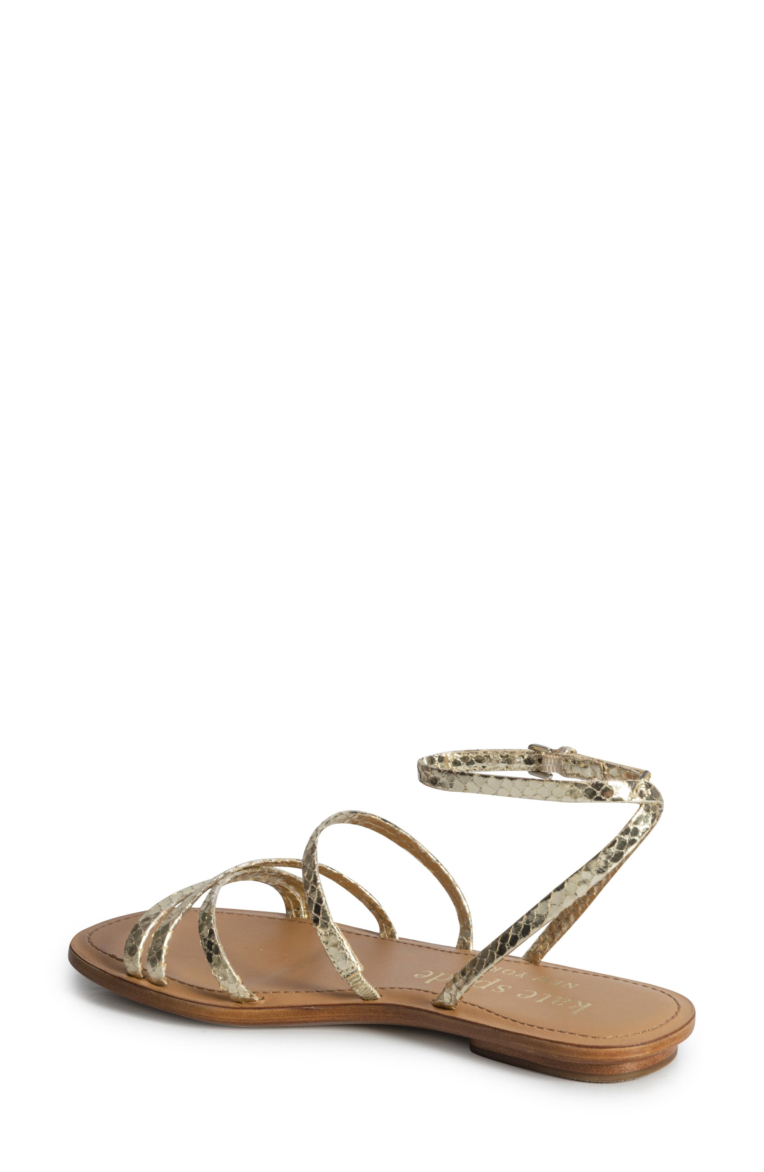 Kate Spade New York cove metallic snakeskin embossed sandal, Alternate, color, 